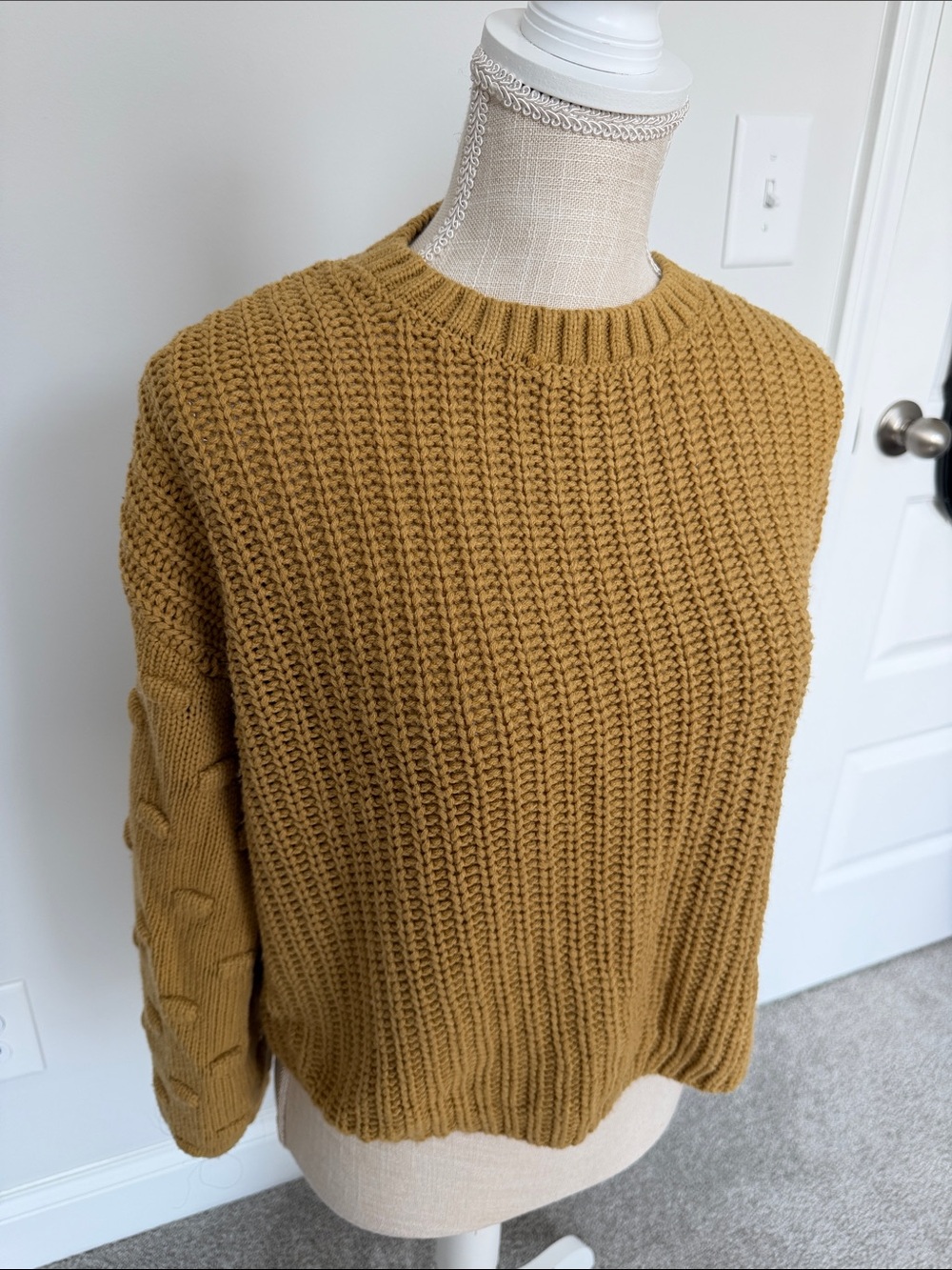 Jessica Simpson Chunky Mustard Crewneck Sweater
